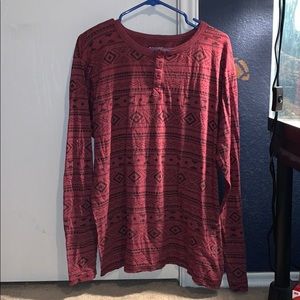 Maroon and black men’s long sleeve tee